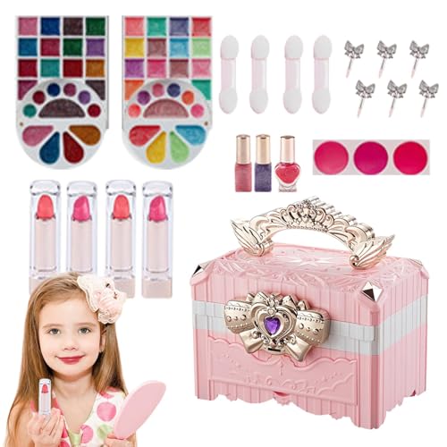 Kinder-Make-up-Sets, Make-up-Set Spielzeug | Prinzessin kleines Mädchen-Make-up-Spielset,Mehrzweck-Spielhausspielzeug für Neujahr, Kindertag, Weihnachten, Geburtstag von Generic