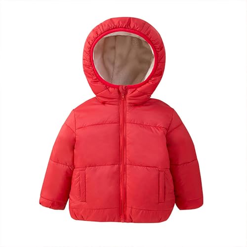 Kinder Outdoor Kapuzenmantel Winddicht Dick Warm Kleinkind Jungen Baby Mädchen Jacke Jungen Mantel&Jacke Kleinkind Junge Regenjacke Neugeborenes, Neugeborenen-Mantel wojonifuiliy01 (Red, 6-9 Months) von Generic