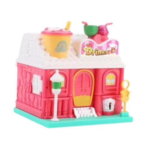 Kinder Puppenhaus Spielset Miniatur Pretend Play Puppenhaus Faltbare Puppenhaus Spielzeug für Mädchen, Milchteeladen von Generic