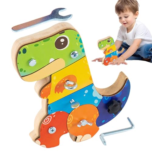 Kinder Schraubenspielzeug - -Dinosaurier -Schraubenspielzeug, farbenfrohe Bildungsspielzeug für Bildungsssensorische | Dinosaurier -sensorisches Board, interaktives Lernspielzeug für Zuhause, von Generic