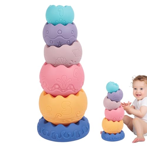 Kinder Stapelspielzeug | Eierschalen -Gummi -Stapel -Spielzeug Sensorische Stapelspielzeug | Weiche Bausteine Vorschule Lernspielzeug Für Kinder & Mädchen Kinder Stapelspielzeug | Eierschalen -Gummi -Stapel -Spielzeug Sensorische Stapelspielzeug | Weiche Bausteine Vorschule Lernspielzeug Für Kinder & Mädchen von Generic