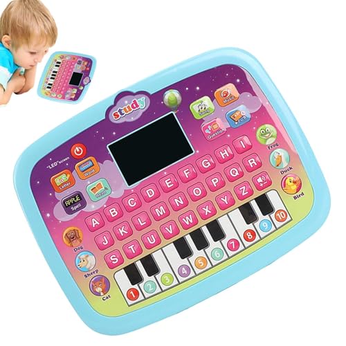 Kinder tun so, als ob sie Laptop-Computer, Miniatur-Laptop-Computer-Tablet-Spielzeug, Singen und lernen Laptop-Spielzeug mit Lichtern, Geräuschen und Musik fördert die Buchstaben-, Zahlen-, Formen- un von Generic