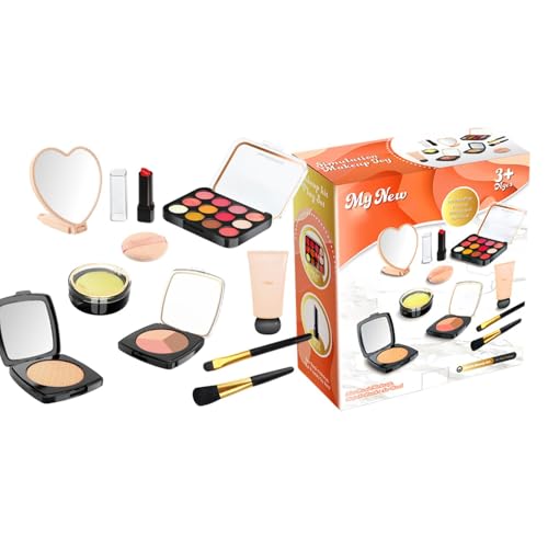 Kinderschminke Spielzeug Set, Kinderschminke Set, Mädchen spielen gefälschte Kosmetiksets, Fake Makeup für Mädchen, Rollenspiele für Familie, Freunde, Kinder, l von Generic