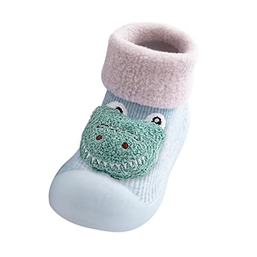 Kinderschuhe Burschen Sandalen Kleinkind Socken Sohle Gummi Baby Knit Slipper Jungen Kinder Patchwork Warme Schuhe Strumpf Weiche Babypflege Sneakers Trekking Wanderschuhe (Light Blue, 2-2.5Years) von Generic