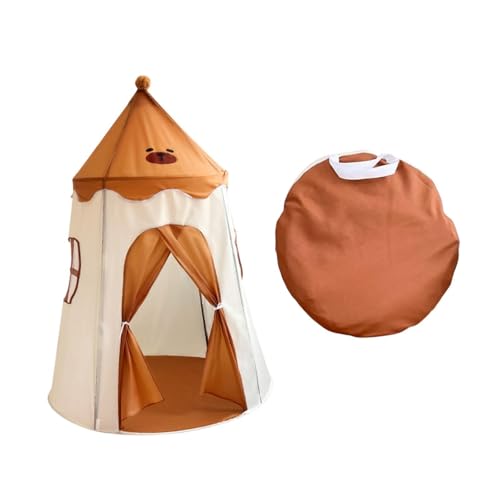 Kinderspielzelt, Tipi Schlosszelt mit Aufbewahrungstasche, Tipi Spielhaus, Kinderschloss Spielzelt für Spielplätze, Braun von Generic