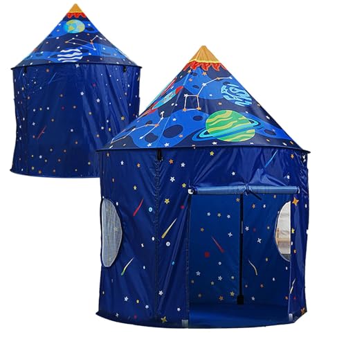 Kinderspielzelt Spielhaus,Weltraumrakete Kinderspielzelt | Großes Schloss-Spielhaus für Kleinkinder, Raumschiff-Zelt,Tragbares Indoor-Zelt-Kinderspielhaus für Zuhause, Garten, drinnen und draußen von Generic