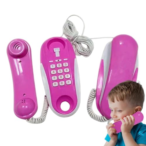 Kinderspielzeugtelefon, Telefonspielzeug, Kleinkindspielzeug, Kinderspielzeug, Kinderspielzeugtelefon, vorgetäuschtes Telefon mit echtem Ring, realistisches Handy-Design mit 23 Fuß langem Telefonkabel von Generic