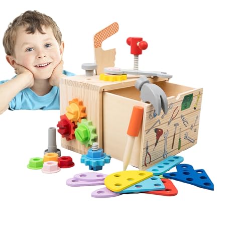 Kinderwerkzeug-Set, Kinderwerkzeuge aus mit Box | Spielen Sie das Holzwerkzeug-Set zum Basteln von Werkzeugen - STEM Konstruktionsspielzeug Lernen Rollenspiele von Generic