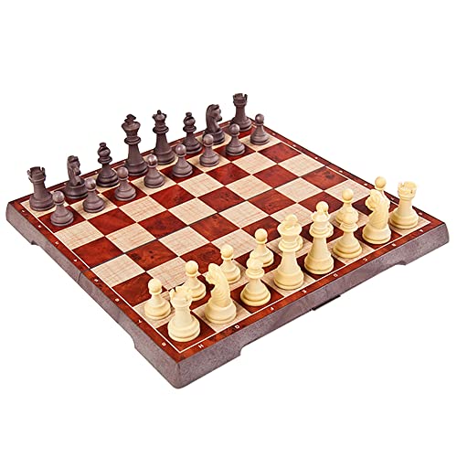 Klappbares Schachspiel, 2-in-1 Magnetisches Schach- und Dame-Set für Familientreffen auf Reisen von Generic