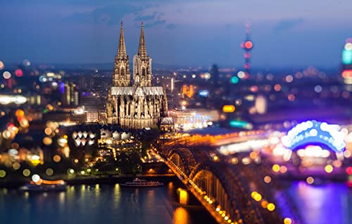 Klassische Puzzles 1000 Teile Hohenzollernbrücke Und Kölner Dom In Der Nacht 75 * 50Cm von Generic