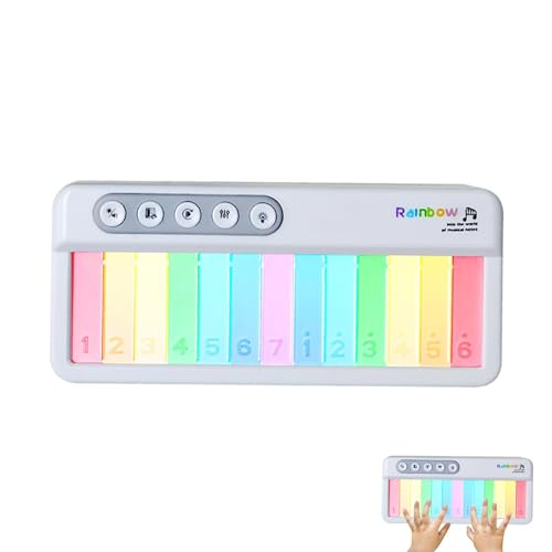 Klavier mit Tastatur für Kleinkinder, Klavierspielzeug für Kinder, bunte Tastatur für Kleinkinder mit Regenbogenlichtern, Lernspielzeug für Tastatur, tragbares Zubehör Klavier mit Tastatur für Kleinkinder, Klavierspielzeug für Kinder, bunte Tastatur für Kleinkinder mit Regenbogenlichtern, Lernspielzeug für Tastatur, tragbares Zubehör von Generic