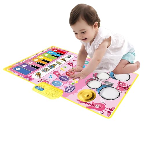 Klavier- und Schlagzeugspielmatte, Bodenklaviermatte - Boden-Jazz-Schlagzeugmatte für Kinder | Niedliches sensorisches Spielzeug, Kindermusikinstrument-Spielzeug zum Spielen, Unterhaltung von Generic