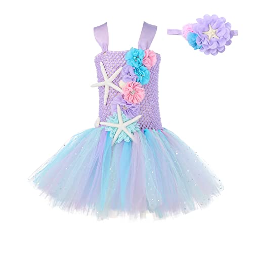 Kleid Kostüme Karneval Kleinkind Kleinkind Cartoon Rollenspiel Kostüm Haarband Mesh Tüll Prinzessin Kleid für Party Karneval Showtanz (Sky Blue, 10 Years) von Generic