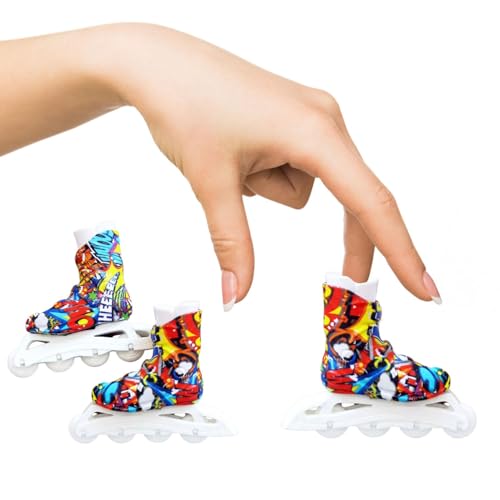 Kleine Finger-Skates – Fingerboard-Skateboard-Schuhe, Finger-Skates-Spielzeug | Bunte small-Sneaker-Schlüsselanhänger, ungiftig, harmlos, Griffbrett, kleine Skateboard-Schuhe für Kinder, Mädch von Generic