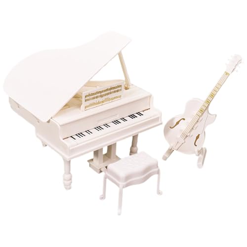 Kleines Klaviermodell,Miniatur-Klaviermodell | Lernspielzeug Klavier Miniaturhocker,Exquisite sichere Miniatur-Hausdekoration, Musikinstrumentenmodell für Thanksgiving von Generic