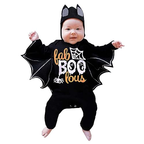 Kleinkind Mädchen Halloween Langarm Strampler Cartoon Drucke Cosplay Kostüm Overall Schlafanzug Halloween Cosplay Kostüm Jumpsuits Outfits für Neugeborene Baby (C, 3-6 Months) von Generic
