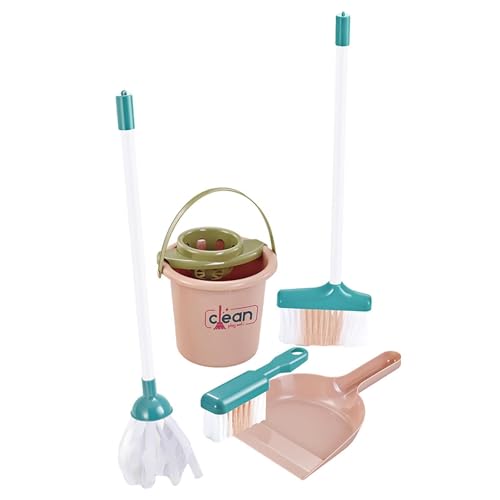 Kleinkind-Reinigungsset - Kinderbesen- Und Mopp,Set Für Kleinkinder, Housekeeping | Reinigungsset Für Kleinkinder, Reinigungswagen, Inklusive Besen, Staubwedel Und Kehrschaufel, Verbessert Die von Generic