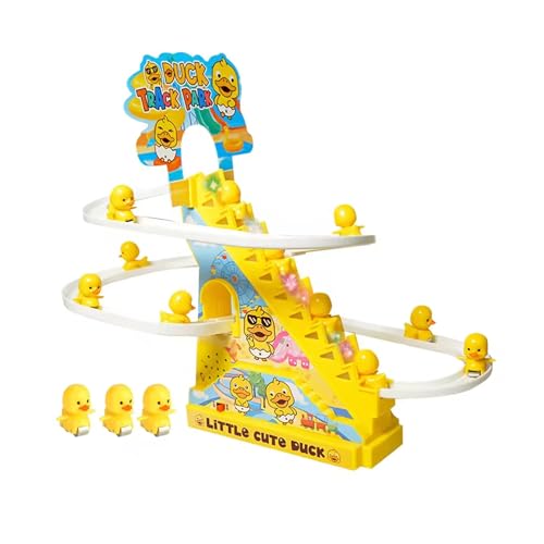 Kletterspielzeug Klettertreppenschiene Rutschspielzeug-Set Rollenspielzeug mit Blitz und Musik EIN/Aus-Taste Gelb Rutschbahn Licht Musik autom Kmk373 (D, One Size) von Generic