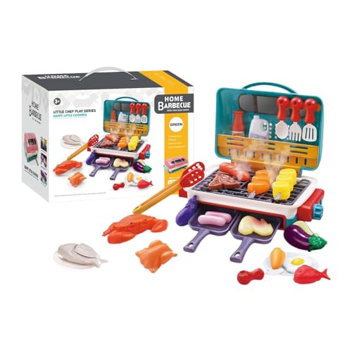 Kochspielzeug,Küchenspielzeug für Kleinkinder,Pretend Kitchen Spielspielzeug-Set | Simulations-Kochspielzeug mit Farbwechsel für kleine Koch-Rollenspiele, wiederverwendbares BBQ-Simulations-Grillspiel von Generic