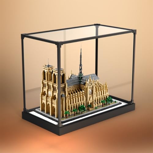 Kompatibel mit Lego 21061 Notre Dame de Paris Acryl-Displaybox, Sammlerstück, Geschenk-Displaybox, Aufbewahrungsbox (nur Box)(White Base) von Generic