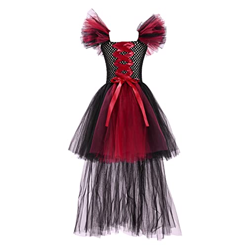 Kostüm Halloween Mädchen 16 Jahre – Kleinkind Kinder Baby Mädchen Wunderschöne Hexe Halloween Kostüm Bogen - Schwarzes Kleid Fantasie Cosplay Party Tutu Kleid Tüllkleider von Generic