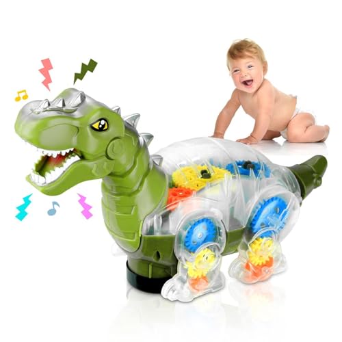 Krabbelndes Dinosaurier-Babyspielzeug, bewegliches Spielzeug für Babys - Musikalisches Dinosaurier-Krabbelspielzeug mit bunten Lichtern, Laufspielzeug - Gears Design Babies Aktivitätsspielzeug für Kin von Generic