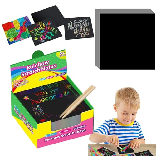 Kratzpapier – Kunstpapier zum Kratzen, Zeichenkarton zum Kratzen | Kreatives Kratzpapier für Kinder Crafts, Rainbow Drawing Pad für Mädchen ab 3 Jahren Kratzpapier – Kunstpapier zum Kratzen, Zeichenkarton zum Kratzen | Kreatives Kratzpapier für Kinder Crafts, Rainbow Drawing Pad für Mädchen ab 3 Jahren von Generic