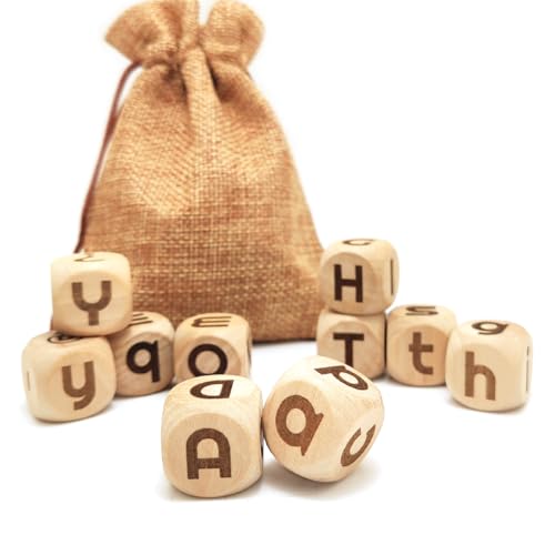Kreatives Würfel-Set aus Holz, 20 mm, 10 Stück, inklusive 26 Groß- und 26 Kleinbuchstaben, graviert auf verschiedenen Würfeln, für Unterricht und Partyspiele Kreatives Würfel-Set aus Holz, 20 mm, 10 Stück, inklusive 26 Groß- und 26 Kleinbuchstaben, graviert auf verschiedenen Würfeln, für Unterricht und Partyspiele von Generic