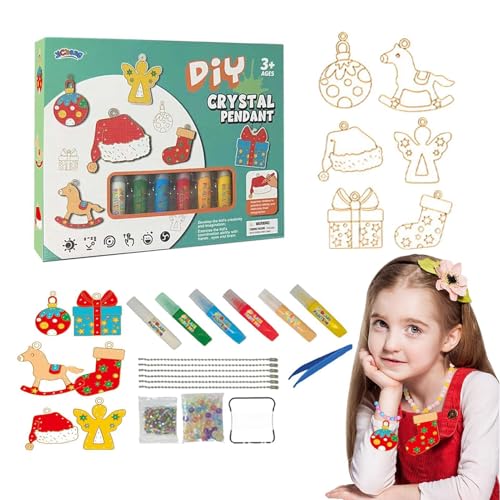 -Kristall-Anhänger-Set – -Bastelsets, Kunst- und Bastelset für Kinder | Dekorative Kunstmalerei-Schlüsselanhänger-Sets, Bastelbedarf für Partygeschenke, Souvenirs, Sammlung, Klassenzimmerkunst von Generic