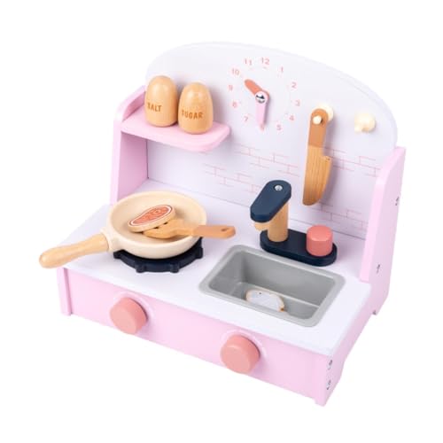 Küche Spielset Spielzeug Pretend Kochen Spielset Kochen Herd Holz Spiel Küche Set für Puppenhaus von Generic