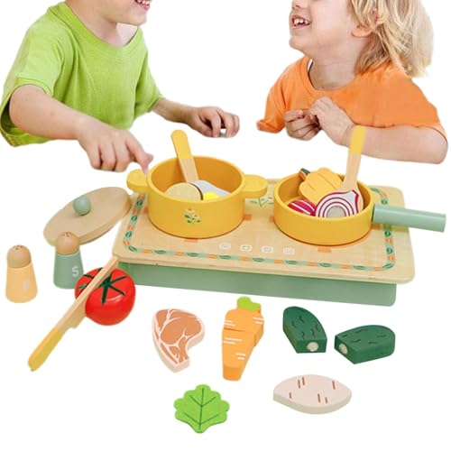 Küchenset Spielküche, Küchenset für Kinder - Kinderküche | Küchenutensilien aus Holz Mit Töpfen, Schaufeln, Gemüse für Mädchen für Küchenset Spielküche, Küchenset für Kinder - Kinderküche | Küchenutensilien aus Holz Mit Töpfen, Schaufeln, Gemüse für Mädchen für von Generic