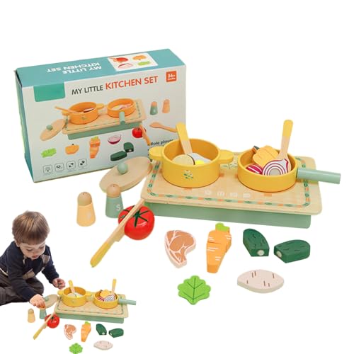 Küchenspiel für kleine Mädchen, Spielzeug Küche für Kinder, Küchenutensilien für Kleinkinder, Küchenutensilien aus Holz mit Töpfen, Schaufeln, Gemüse für Mädchen für Küchenspiel für kleine Mädchen, Spielzeug Küche für Kinder, Küchenutensilien für Kleinkinder, Küchenutensilien aus Holz mit Töpfen, Schaufeln, Gemüse für Mädchen für von Generic