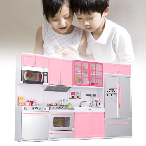 Küchenspielset, Multifunktionales Kinderküchenspielset aus Kunststoff, Kleinkindküche mit Simulation von Elektrogeräten für Zuhause, Kindergarten, Feiertagsfeiern und Geburtstage von Generic