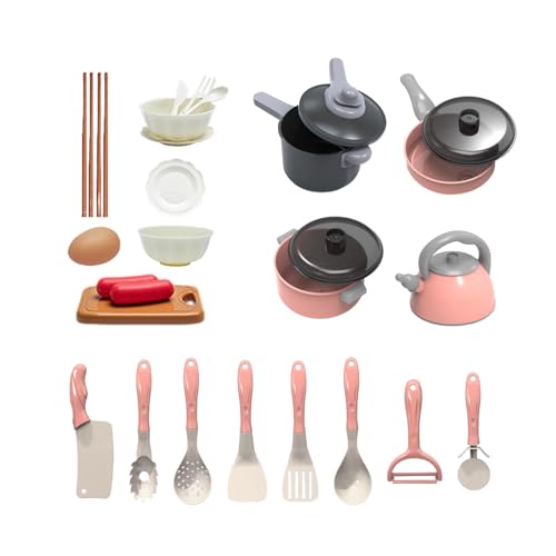 Küchenspielset-Zubehör,Kinderspielküchenspielzeug-Set - 28X Küchenzubehör,Lehrreiches Küchenzubehör, lustige Utensilien, Kochgeschirr, Spielzeug, Spaß für Kinder, Freude am Kochen von Generic