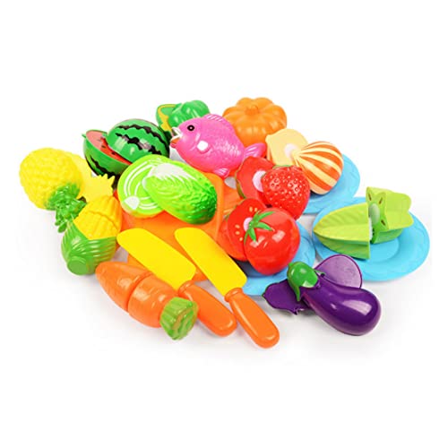 Lebensmittel schneiden Spielzeug für Kinder Spielen Food 20pcs/Set Spielzeug Food BPA kostenlos Obst Gemüse Spielzeugspiel Küche Accessoires für Mädchen Jungen Geschenk. von Generic