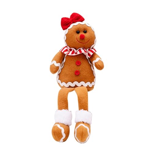 Lebkuchen-Stofftier, Lebkuchenpuppe - Lebkuchen Junge Mädchen | Lebkuchenmann Weihnachtskissen Spielzeug Kekspuppe Lebkuchen Gingy Stofffiguren Spielzeug für Kindergeburtstag von Generic