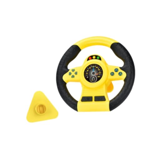 Lenkradspielzeug Simuliertes Fahrcontroller Feinmotor Skill Interactive Toys mit Lichtern Musik für Kinder Spielen, Gelb von Generic