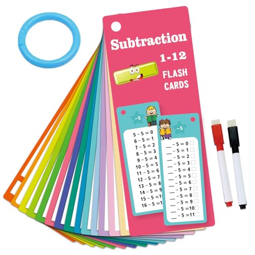 Lernkarten Mathematik Für Addition Und Subtraktion Mit Übungsblättern Rechenhilfen Mathe Übungskarten Zum Abwischen Mathe Karten Mathe Denkspiele Einschulung Geschenk Für Kinder (Watermelon Red, 15pc) von Generic