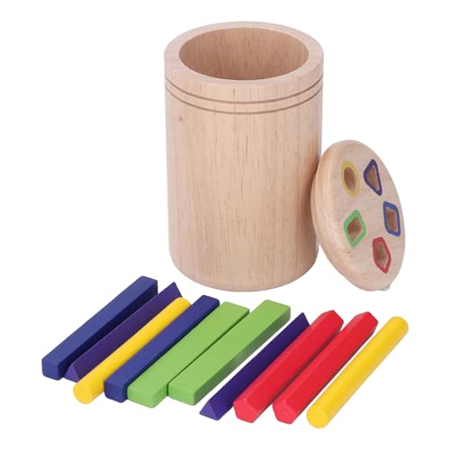 Lernspielzeug Zum Sortieren von Farben aus Holz, Sensorisches Spiel mit Leuchtenden Farben und Leinentasche mit Kordelzug für die Vorschule von Generic