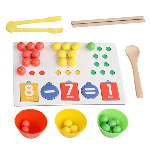 Lernspielzeug zum Zählen für Kleinkinder. Mathe-Manipulationsspiele mit Perlen und Stielen, Zuordnungs- und Zählaktivitäten zur Entwicklung früher Mathematikfähigkeiten von Generic