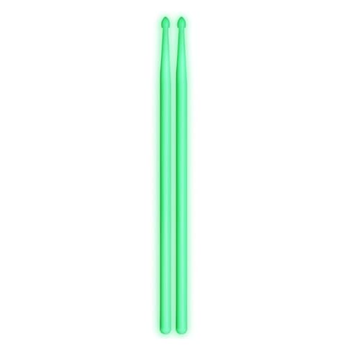 Leuchtende Drumsticks aus Nylon mit Licht, 5A, Drumsticks für die Bühne, Fluoreszierende Drumsticks für Kinder und Erwachsene RFl441 (Green, 41.6x1.38cm) von Generic