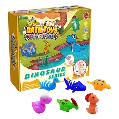 Leuchtendes Badespielzeug – Schwimmendes Dinosaurier-Badespielzeug-Set |Baby-Badespielzeug |Leuchtendes schwimmendes Badespielzeug-Set für jungenn und Mädchen im Alter von 1 bis 5 Jahren zur Babyparty von Generic