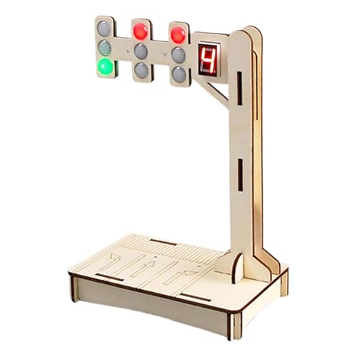 Lichtsignal-Spielzeug für Kinder, 3D-Puzzles, Bastelsets aus Holz | 3D-Puzzle Glattes Holzmodell,Langlebiges Ampelspielzeug, lustiges und lehrreiches Signalspielzeug für Kinder, und Mädchen von Generic