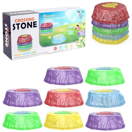 Light Up Stepping Stones for Kids, Light Up Musical Stepping Stones, Light up Non-Slip Balance Stones, Balance Stepping Stones 3-5 Kids, Toddler Toys, for Indoor or Outdoor Play (8PCS) von Generic