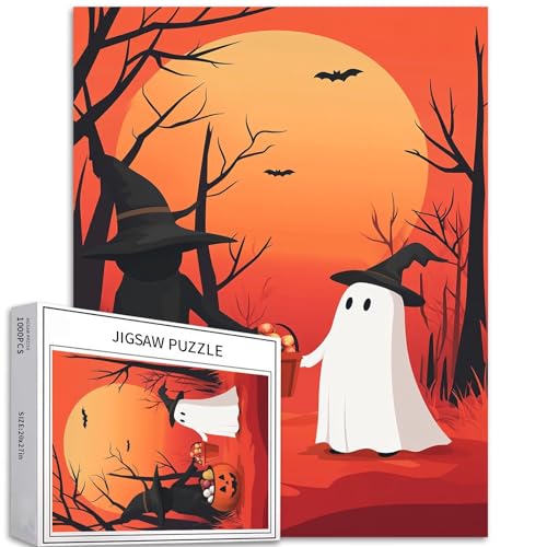 Little Ghost Holding a Candy Bucket Puzzle 1000 Teile Puzzle für Erwachsene, Hexen-Silhouette, Puzzle, bunte DIY-Puzzles für Heimdekoration, Geschenke, Familienpuzzle, perfekt für Spielabende, 50 x 70 Little Ghost Holding a Candy Bucket Puzzle 1000 Teile Puzzle für Erwachsene, Hexen-Silhouette, Puzzle, bunte DIY-Puzzles für Heimdekoration, Geschenke, Familienpuzzle, perfekt für Spielabende, 50 x 70 von Generic