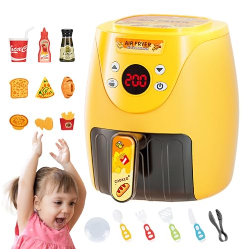 Luftfritteusen-Set für Kinder – Spielzeug-Luftfritteusen-Set, Küchenspielzeug für Kinder mit Luftfritteuse, Pretend Play Little Chef Farbwechsel-Spielzeug von Generic