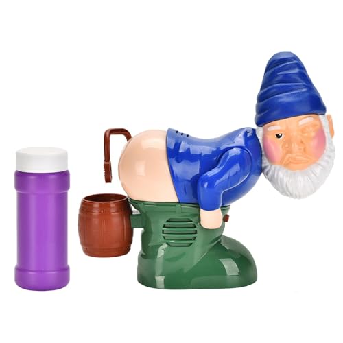 Lustiger Blasen-Furzbläser – Zwergen-Blasenmacher mit Lichtern und Musik | Automatische Gnomes Butt Furz Bubble Maker Maschine | Furzblasengebläse für Outdoor- und Indoor-Aktivitäten, Weihnachtsgesche von Generic