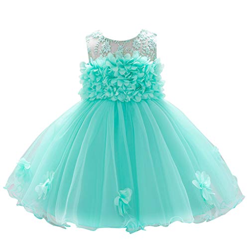 Mädchen Kleid Rock Karneval - Abendkleid Pageant Baby Geburtstag Blumen Prinzessin Party Hochzeit Kleidung & Rock Geburtstag Party Rock Tutu (Green, 0-6 Months) von Generic