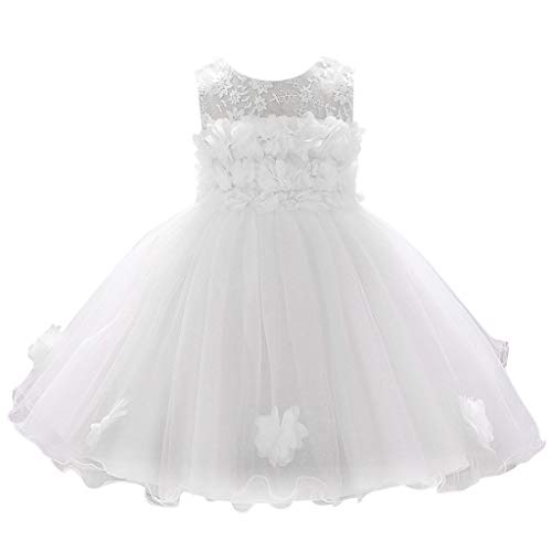 Mädchen Kleid Rock Karneval - Abendkleid Pageant Baby Geburtstag Blumen Prinzessin Party Hochzeit Kleidung & Rock Geburtstag Party Rock Tutu (White, 0-6 Months) von Generic