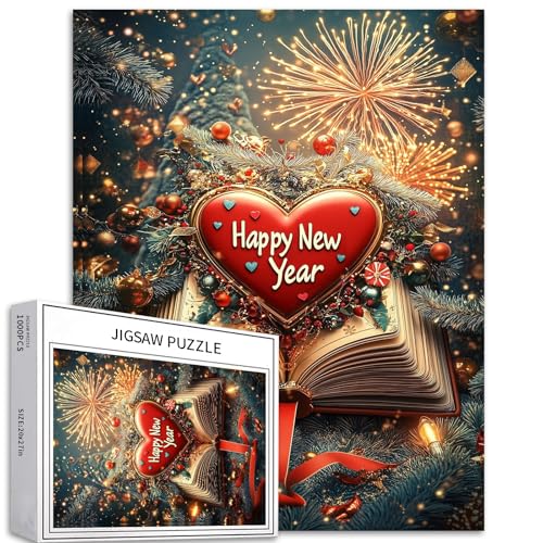 Magisches Buch, 1000 Teile Puzzles für Erwachsene und Anfänger, Frohes neues Jahr, Puzzle, Weihnachtsbaum-Puzzle, 50,8 x 68,6 cm, anspruchsvolle Familienaktivitätsspiele, Bastelpuzzle für Magisches Buch, 1000 Teile Puzzles für Erwachsene und Anfänger, Frohes neues Jahr, Puzzle, Weihnachtsbaum-Puzzle, 50,8 x 68,6 cm, anspruchsvolle Familienaktivitätsspiele, Bastelpuzzle für von Generic